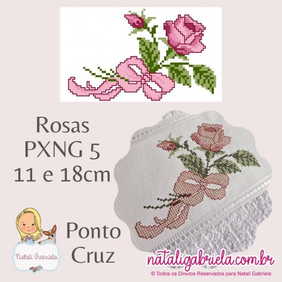 Matriz de Bordado Rosas PXNG5 - 18cm