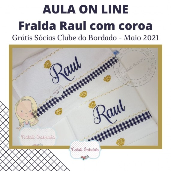 Curso Barrado Fralda Raul com Coroa.