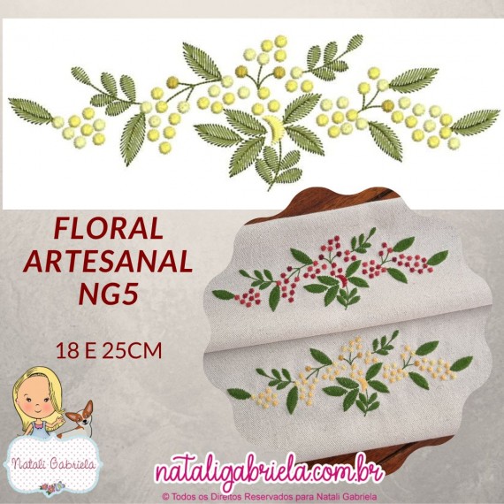 Matriz de Bordado Floral Artesanal NG5