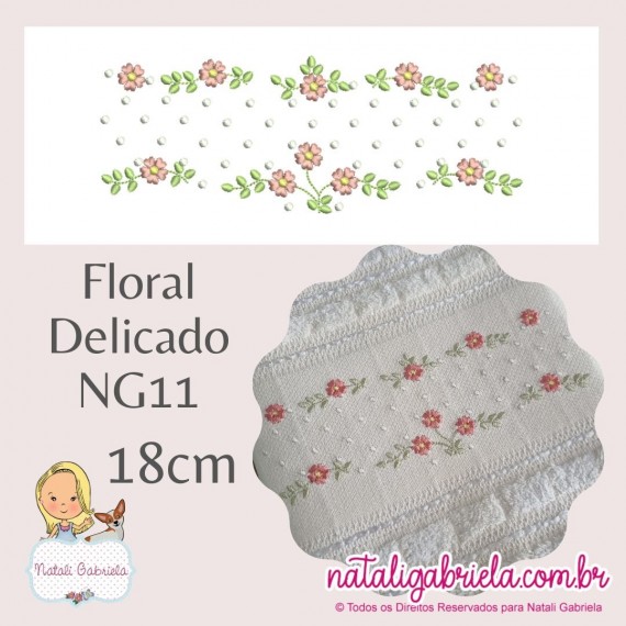 Matriz de bordado floral delicado