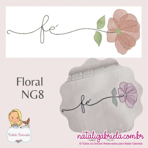 Matriz de Bordado Floral NG8 - 18cm