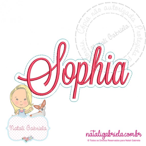 Matriz de Bordado Nome Sophia NG1 18cm