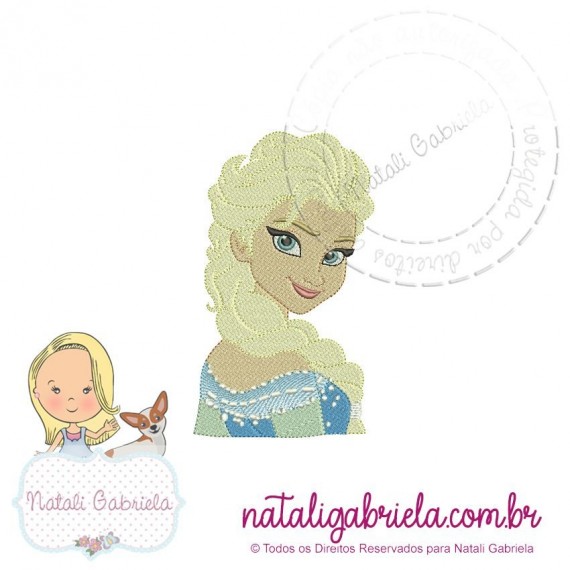 Matriz de Bordado Elsa Frozen NG1 - 12cm