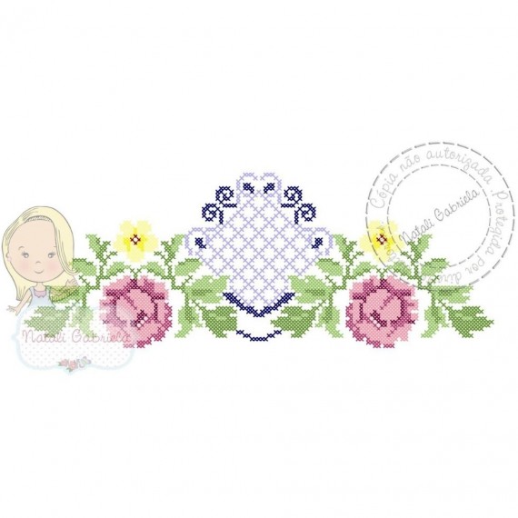 Matriz de Bordado Floral PXNG1 - 21cm