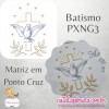 Matriz de Batizado ponto cruz para bordar à máquina.