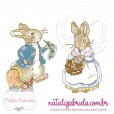 Matriz de Coelhos Peter e Beatrix para bordar à máquina