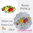 Matriz de Rosas em ponto cruz para bordar à máquina.