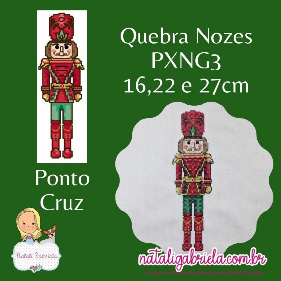 Matriz de Quebra Nozes em ponto cruz para bordar à máquina.