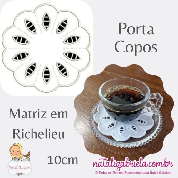 Matriz de Bordado Porta Copos Richelieu NG1-10cm